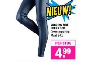 legging met leer look