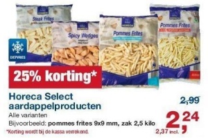 horeca select aardappelproducten