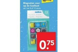 magneten voor op de koelkast