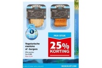 vegetarische vissticks of burgers