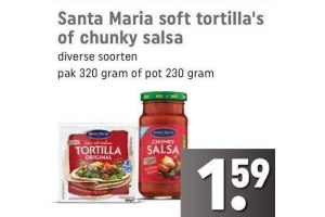 santa maria soft tortilla s of chunky salsa