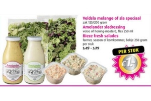 veldsla melange of sla speciaal amelander sladressing of bieze fresh salades