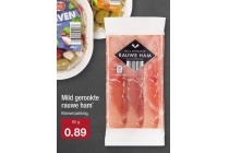 mild gerookte rauwe ham