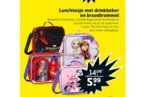 lunchtasje met drinkbeker en broodtrommel