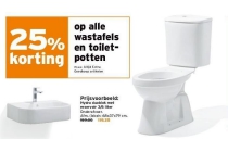 alle wastafels en toiletpotten