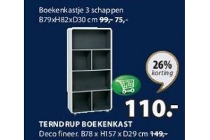 boekenkastje 3 schappen b79xh82xd30 cm