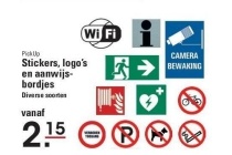 stickers logo s en aanwijsbordjes