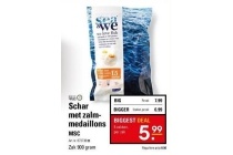 schar met zalmmedaillons