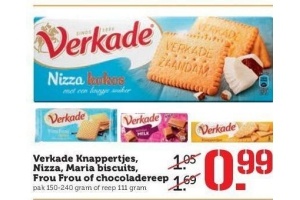 verkade knappertjes nizza maria biscuits frou frou of chocoladereep