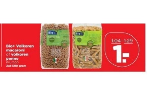 bio volkoren macaroni of volkoren penne