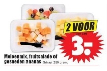 meloenmix fruitsalade of gesneden ananas