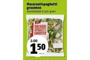 macaroni spaghetti groenten