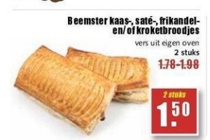 beemster kaas sate frikandel en of kroketbroodjes