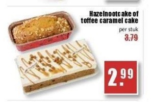 hazelnootcake of toffee caramel cake