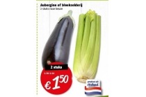 aubergine of bleekselderij