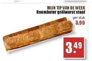 roomboter grillworst staaf