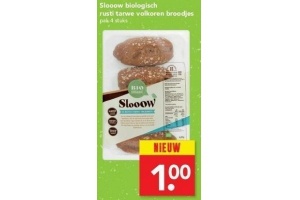 slooow biologisch rusti tarwe volkoren broodjes