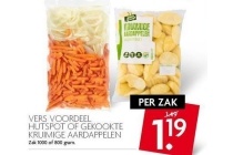 vers voordeel hutspot of gekookte kruimige aardappelen