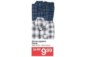 heren pyjama flanel