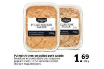 pulled chicken en pulled pork salade