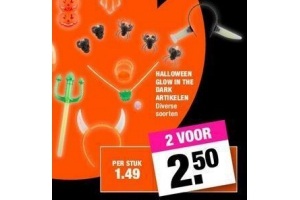 halloween glow in the dark artikelen nu 2 voor eur2 50