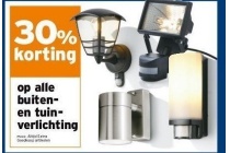 30 korting op alle buiten en tuinverlichting