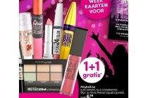 1 1 gratis op het gehele assortiment maybelline