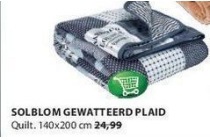 solblom gewatteerd plaid