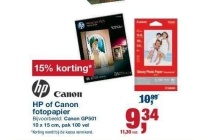 hp of canon fotopapier