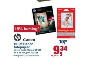 hp of canon fotopapier