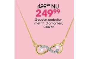 gouden ketting met 11 diamanten