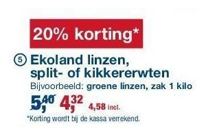 ekoland linzen split of kikkererwten