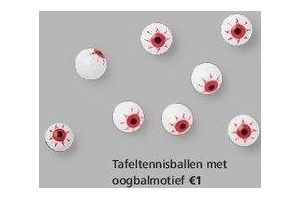 tafeltennisballen met oogbalmotief
