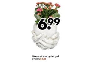 bloempot voor op het graf