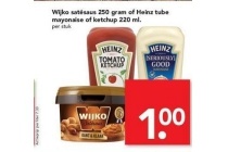 wijko satesaus 250 gr of heinz tube mayonaise of ketchup 220 ml