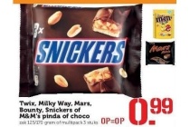 twix milky way mars bounty snickers of m en m s pinda of choco