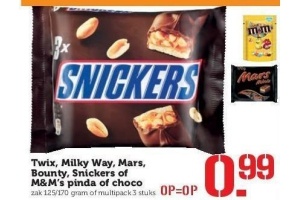 twix milky way mars bounty snickers of m en m s pinda of choco
