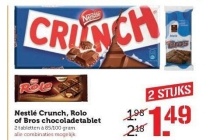 nestle crunch rolo of bros chocoladetablet
