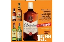 ballantines jameson glenlivet chivas regal aberiour of 4 roses whisky
