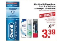 alle head en shoulders oral b of gilette scheergel of schuim