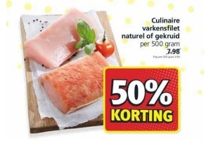 culinaire varkensfilet naturel of gekruid