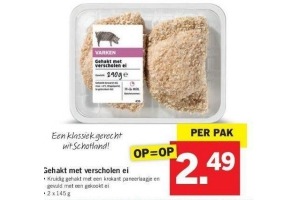 gehakt met verscholen ei