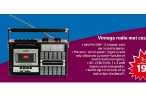 vintage radio met casettedeck