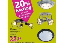 20 korting op alle plafonnieres en spots
