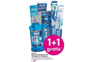 oral b floss handtandenborstel mondwater en tandpasta