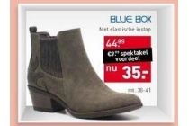 blue box schoen met elastische instap