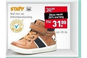 stapp schoen met rits en klittenbandsluiting