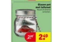 glazen pot met tafereel