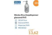 wenko riva zeepdispenser glanzend rvs