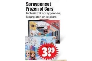 spraypenset frozen of cars